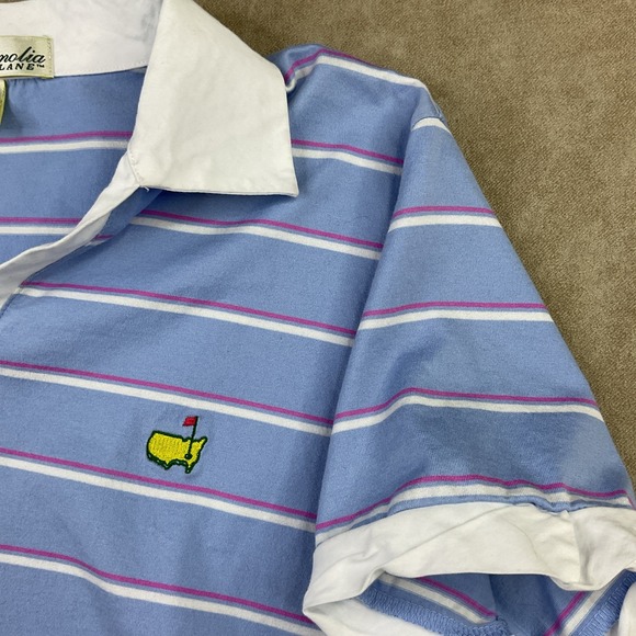 Magnolia Lane Masters Polo Shirt Golf Striped Short Sleeve Pima Cotton Women L - Picture 5 of 9